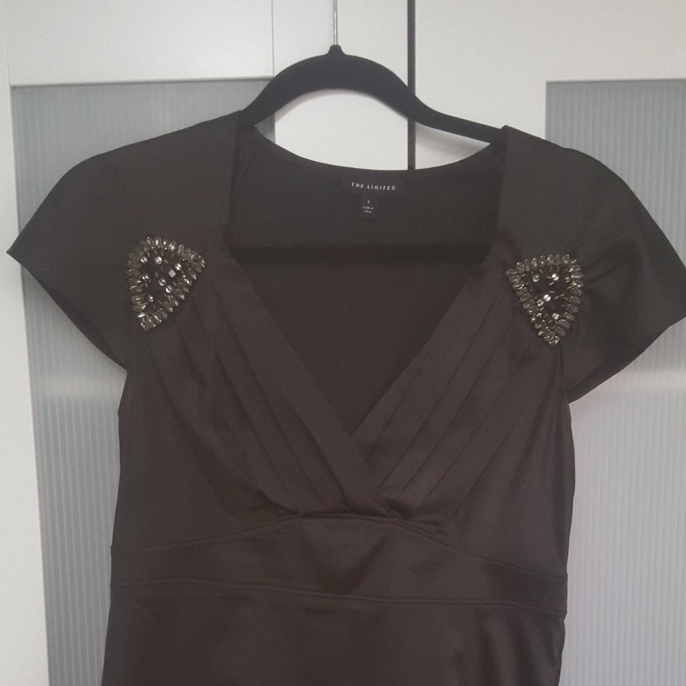 Black satin blouse